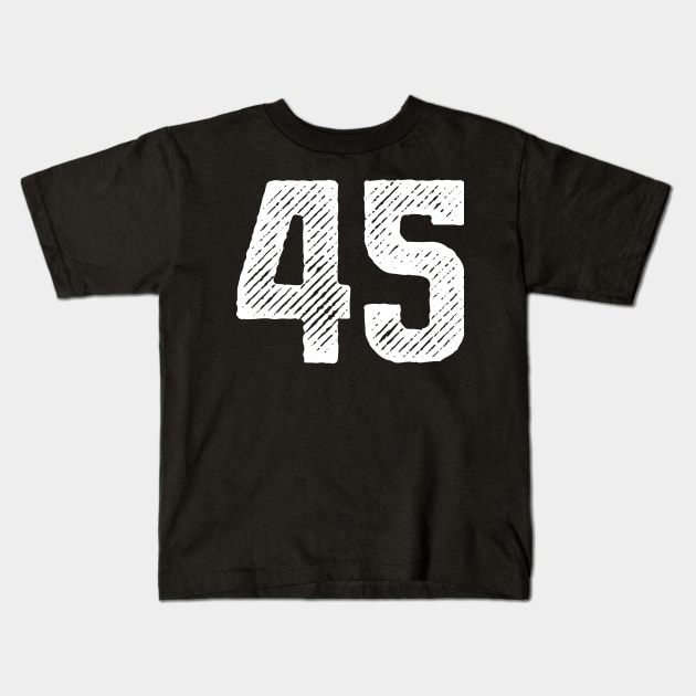 Forty Five 45 Kids T-Shirt by colorsplash